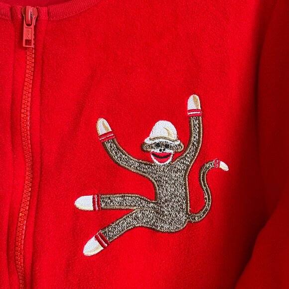 Nick and Nora Footed Onesie Sock Monkey Pajamas Perfect For Christmas - Picture 2 of 8